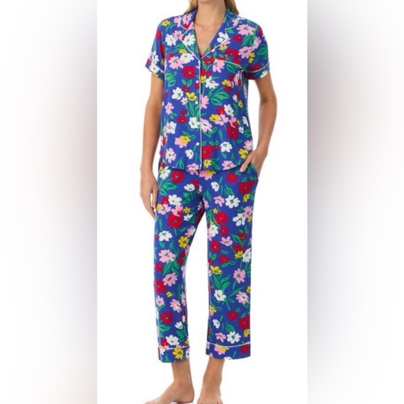 Kate Spade Floral 2 Piece Cropped Pajama Set size Small NWT
